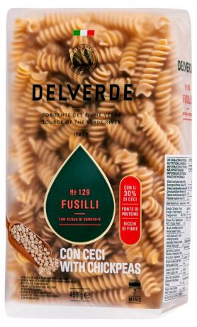 Макароны Delverde Fusilli №129 с добавлением нутовой муки, 450 г