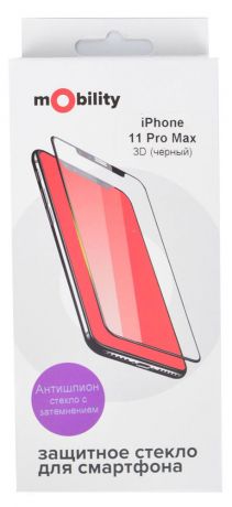Защитное стекло mObility для iPhone 11 Pro Max 3D черное