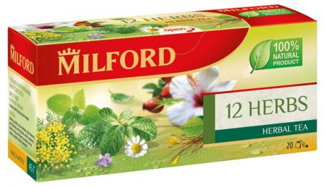 Напиток чайный MILFORD 12 трав, 20х2 г