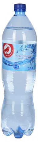 Вода питьевая АШАН с газом, 1,5 л