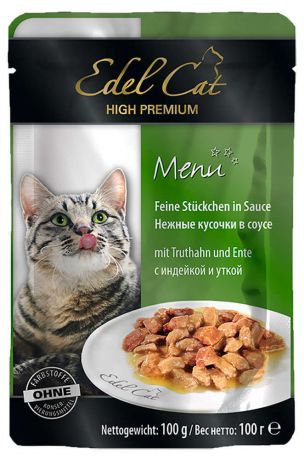 Корм для кошек Edel Cat индейка и утка в соусе, 100 г