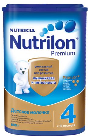 Смесь сухая молочная Nutrilon Premium 4 с 18 мес, 800 г
