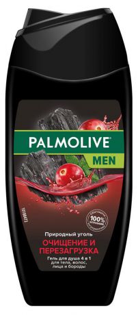 Гель для душа Palmolive MEN Очищение и перезагрузка мужской 4 в 1 для тела волос лица и бороды, 250 мл