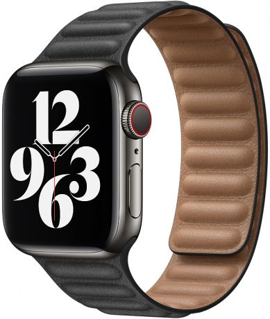 Ремешок Apple Leather Link для Apple Watch 40мм размер M/L (черный)