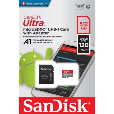 SanDisk microSDXC 512Gb Ultra + SD Adapter