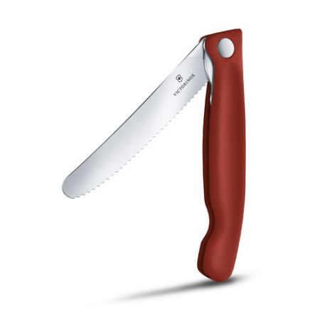 Нож кухонный Victorinox Swiss Classic (6.7831.FB) стальной столовый лезв.110мм серрейт. заточка крас