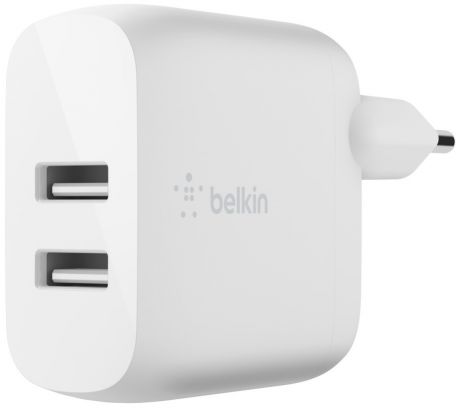 Сетевое зарядное устройство Belkin DUAL USB-A + кабель USB-A-USB-C (белый)