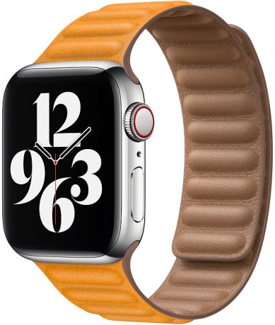 Ремешок Apple Leather Link для Apple Watch 40мм размер S/M (песочный)
