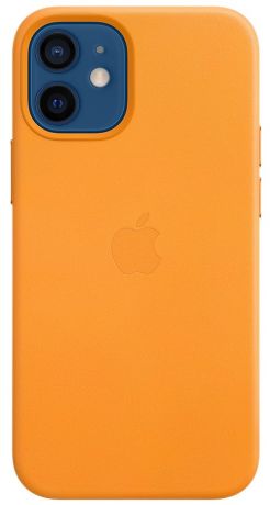 Клип-кейс Apple Leather Case with MagSafe для iPhone 12 mini (золотой апельсин)