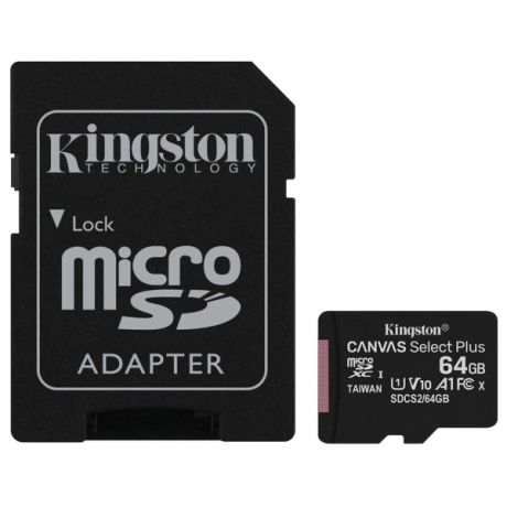 Kingston microSDXC 64Gb Cl10 (черный)