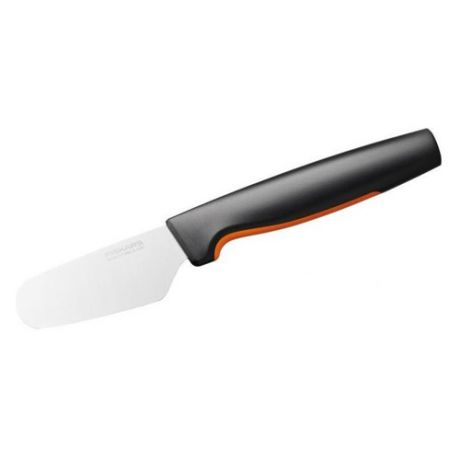 Нож кухонный Fiskars 1057546 стальной для масла/сыра лезв.80мм прямая заточка черный/оранжевый блист