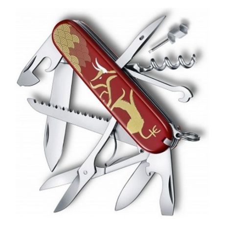 Складной нож VICTORINOX Huntsman Year of the Ox, 16 функций, 91мм, красный / золотистый