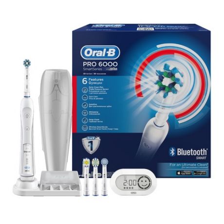 Электрическая зубная щетка ORAL-B CrossAction PRO-6000 D36.545.5X, цвет: белый [80270154]