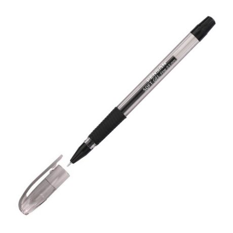 Ручка гелевая Pensan SOFT GEL FINE (2420/12BLACK) 0.5мм игловидный пиш. наконечник корпус пластик ре
