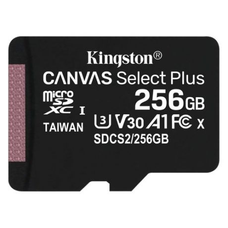 Карта памяти microSDXC UHS-I U3 KINGSTON Canvas Select Plus 256 ГБ, 100 МБ/с, SDCS2/256GBSP, 1 шт.