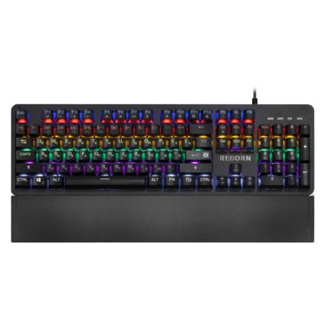 Клавиатура DEFENDER Reborn GK-165DL, USB, c подставкой для запястий, черный [45165]