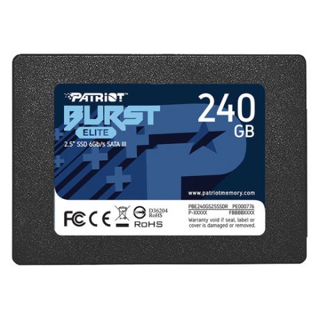 SSD накопитель PATRIOT Burst Elite PBE240GS25SSDR 240ГБ, 2.5