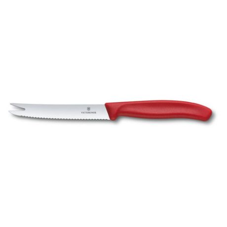Нож кухонный Victorinox Swiss Classic (6.7861) стальной для сыра лезв.110мм серрейт. заточка красный