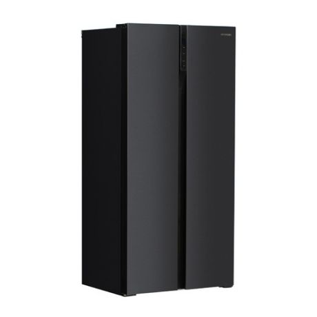 Холодильник HYUNDAI CS4505F, двухкамерный, черная сталь