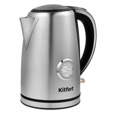 Чайник электрический KITFORT КТ-676, 2200Вт, серебристый