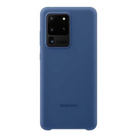 Чехол (клип-кейс) SAMSUNG Silicone Cover, для Samsung Galaxy S20 Ultra, темно-синий [ef-pg988tnegru]
