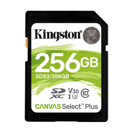 Карта памяти SDXC UHS-I U3 KINGSTON Canvas Select Plus 256 ГБ, 100 МБ/с, Class 10, SDS2/256GB, 1 шт.