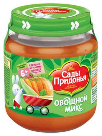 Пюре «Сады Придонья» овощной микс морковь тыква кабачок с 6 мес., 120 г