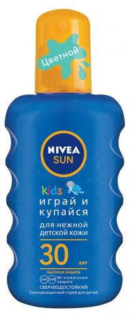 Спрей для тела солнцезащитный Nivea Sun Играй и купайся сверхводостойкий SPF 30, 200 мл