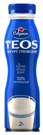Йогурт питьевой «Савушкин» греческий натуральный 2%, 300 г