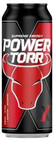 Напиток энергетический Power torr Х безалкогольный газированный, 450 мл