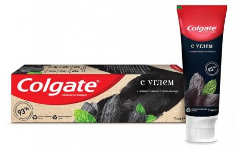 Зубная паста Colgate Naturals Эффективное отбеливание с углем с натуральными ингредиентами, 75 мл