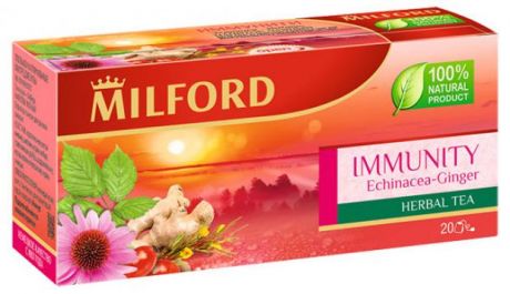 Напиток чайный Milford Immunity Эхинацея -Имбирь в пакетиках, 20х1,75 г