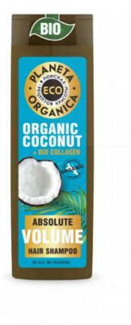 Шампунь для волос Planeta Organica Coconut bio collagen, 520 мл