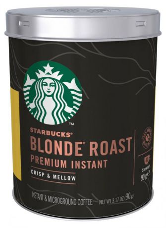 Кофе Starbucks Premium Instant Blond Roast натуральный растворимый, 90 г