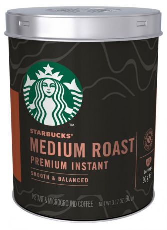 Кофе Starbucks Premium Instant Medium Roast натуральный растворимый, 90 г