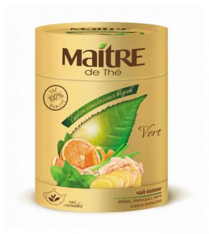 Чай зеленый MAITRE de Thé Букет изысканных вкусов листовой ароматизированный, 100 г