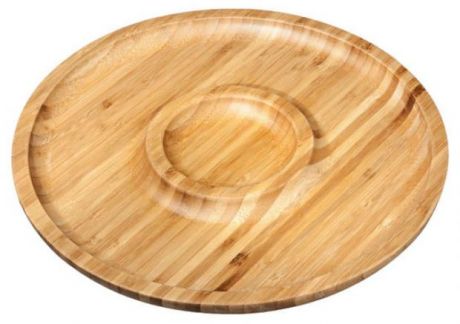 Тарелка сервировочная Wilmax бамбуковая 2 секции, 35,5 см