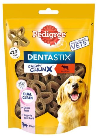 Лакомство для взрослых собак средних и крупных пород Pedigree Denta stix со вкусом говядины, 68 г