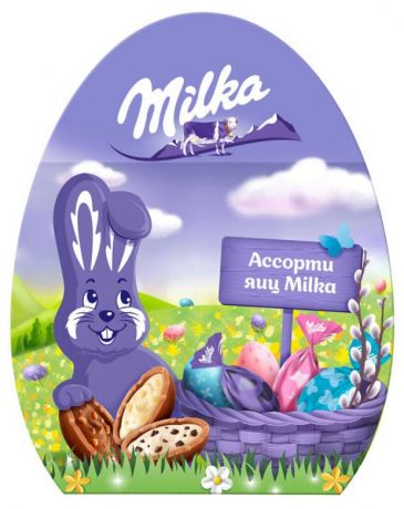 Конфеты Milka в форме яйца с начинкой Ассорти, 94,5 г