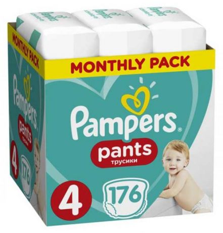 Подгузники-трусики Pampers Pants 4 9-15 кг, 176 шт