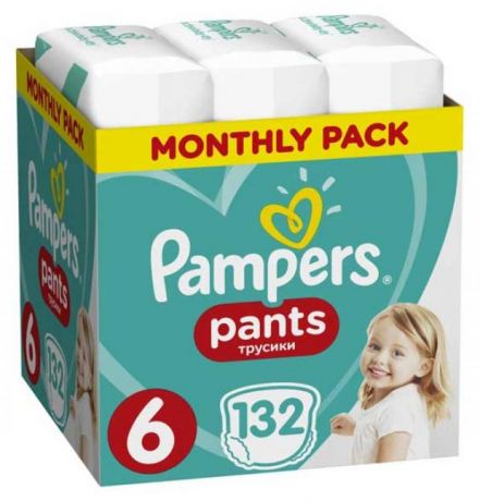 Подгузники-трусики Pampers Pants Extra Large для мальчиков и девочек 6 (15+кг), 132 шт