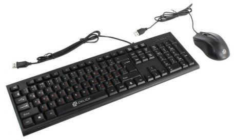Комплект клавиатура и мышь Oklick 620M черный