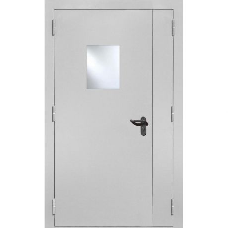 Дверь противопожарная дымогазонепроницаемая остеклённая 02-EIS 7035 127х207 см левая цвет светло-серый