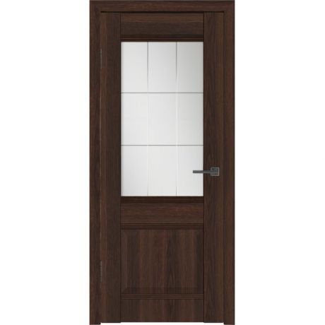 Дверь межкомнатная остекленная с замком и петлями в комплекте Классик 2 90x200 см ПВХ цвет каштан