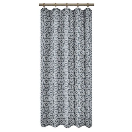 Штора на ленте для кухни «Геометрия» 145x180 см цвет серый