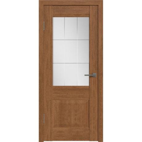 Дверь межкомнатная остеклённая с замком и петлями в комплекте Классик 2 60x200 см ПВХ цвет дуб аурум