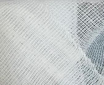 Тюль 1 м/п Оригинальность 1795 сетка полоса 300 см цвет белый