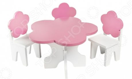 Набор мебели для куклы: стол и стулья PAREMO «Цветок»