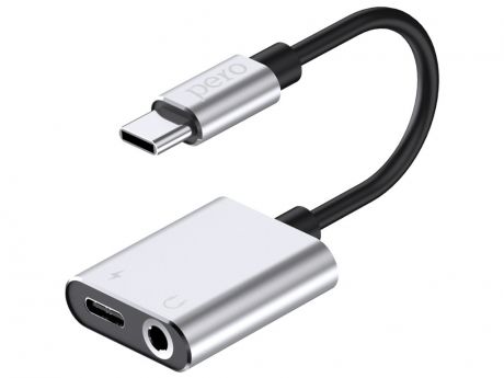 Аксессуар Pero AD05 USB Type-C - USB Type-C/Mini Jack 3.5mm Silver PRAD05TTSR