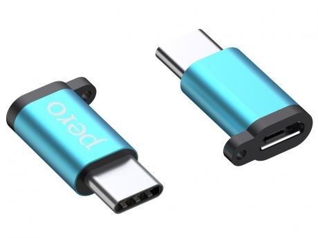 Аксессуар Pero AD01 USB Type-C - MicroUSB Light Blue PRAD01TMBL